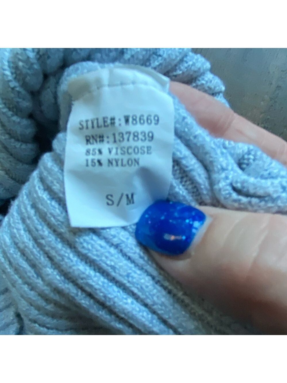 Debut Blue Ribbed Button Front Sweater Size Small/Medium - Picture 7 of 8